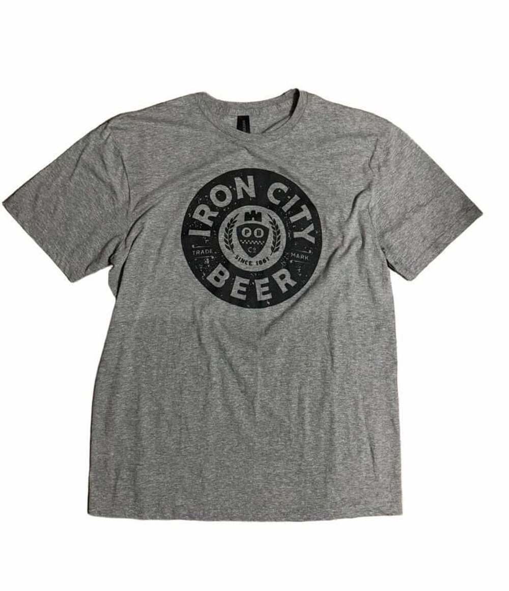 Gildan Softstyle Iron City Beer Logo Gray T-Shirt Size Large